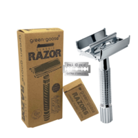 green-goose Classic Shaving Set - Silver Butterfly Closure