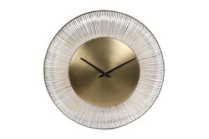 Wandklok Caroline zwart-goud metaal 55x54x54cm