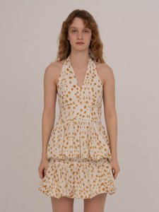 Fawn Deer Print Balloon Halter Top