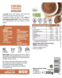 CURCUMA EN POUDRE - 200G - COMPLÉMENT ALIMENTAIRE