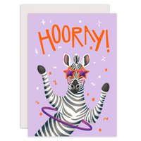 Card birthday congratulation cheerful dancing zebra