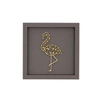 FLAMINGO frame card wood lettering magnet