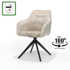Armstoel Jazz zwart draaivoet - Aurora Velours Mole UKFR