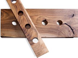 Tu Las™ Wandmontiertes Weinregal aus Holz – 77 x 9 x 4 cm – Schwebender Weinflaschenhalter – Walnussholz