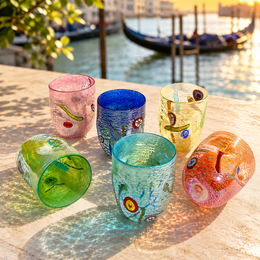 Giorgione -Brille in Murano -Glas, hergestellt auf der Insel Murano, geblasen und handgefertigt von Masters Vetrai - Special Edition - 350 ml.