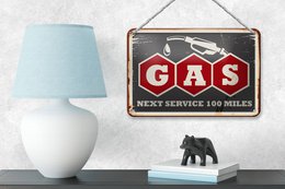 Tin sign retro 18x12cm gas car next service 100 petrol decoration