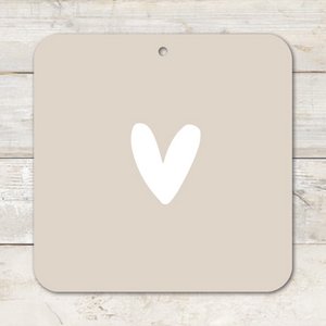 Wall square | Heart | Natural