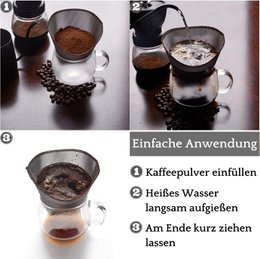 Genanvendeligt kaffefilter lavet af rustfrit stålnet - bæredygtige filterposer