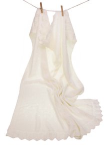 Babydecke, gestrickt, weiß, 100 % Baumwolle