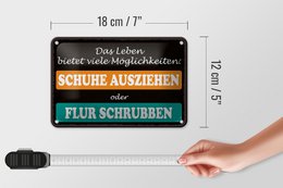 Tin sign saying 18x12cm take off shoes hallway scrub decoration