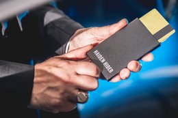 Porta carte RFID e NFC - Alluminio - Allungabile - Porta carte di credito da uomo - Sicurezza - Porta carte - Nero - Regalo uomo - Porta carte