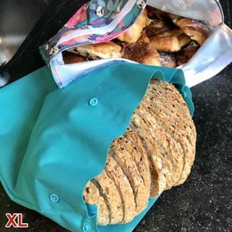 Reusable freezer bag in a variety of vibrant colors, suitable for storing and freezing food items. The bag features a durable, leak-proof design and is large in size, making it ideal for storing bulky items.