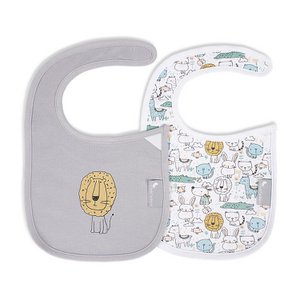 Lätzchen mit Klettverschluss (Packung mit 2 Einheiten) – 38 x 22 – Baumwollstoff – MOD. GATITOS