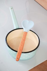 Pastelblauwe siliconen houten hartvormige lepel Isabelle Rose