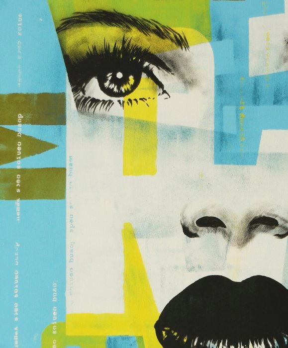 Mixed Media met Lijst - Vintage Blue