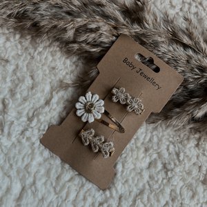 Haarspange Gänseblümchen Glitzer | Satz mit 3 Stiften