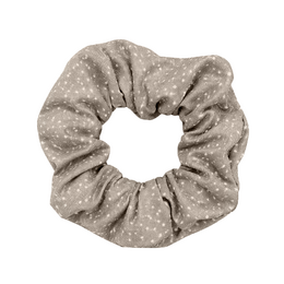 Cream-colored bamboo scrunchie with a soft, textured fabric.
