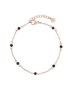Armband Little Chain & Dots – Schwarz – Roségold