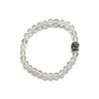 Damen Armband Rock Crystal 6 mm mit Buddha Kraal