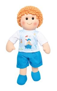 Pop "Fiete" met maritieme outfit, 32 cm