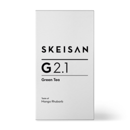 G 2.1 Theeglas: Gearomatiseerde groene thee met bloemblaadjes en mango-rabarbersmaak