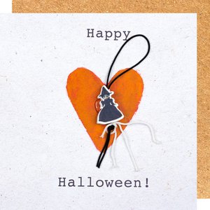 Greeting card Happy Halloween witch