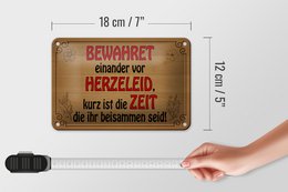 Tin sign saying 18x12cm protect each other from heartache decoration