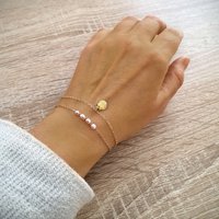 18K gold plated seashell bracelet with rose peals