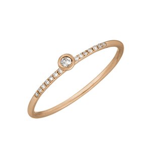 Petite ring, white diamond, 14K rose gold