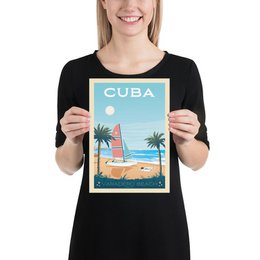 Affiche Vintage Cuba - La Havane Varadero Beach | Poster Ville La Havane Cuba