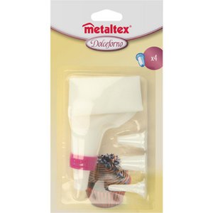 Metaltex Piping Bag 23cm + 4 nozzles