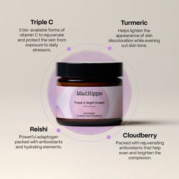  Deluxe triple night cream with 10 active ingredients including retinol, turmeric, and cloudberry. Moisturizing and nourishing formula for healthy, glowing skin.