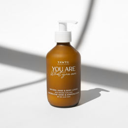 Natural hand and body lotion with a pump dispenser. Moisturizing formula with natural ingredients.