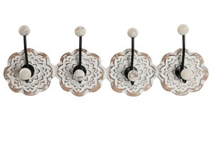 COAT HANGER METAL HANDLE 42X8X14 WHITE FLOWER PP208831