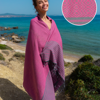 SAHARA Cotton Hammam Sauna Towel – Quick Dry – Cherry Red - 180x100 cm