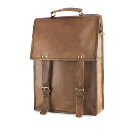 Leather backpack with a classic design, featuring a spacious main compartment, adjustable straps, and a durable construction for everyday use.