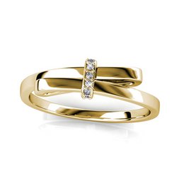 Anello con fiocco luminoso - Oro e cristallo