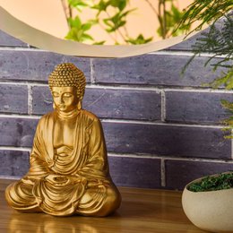 Gold Meditation Buddha Statue - Zen and Feng Shui Decoration Statuette - Bring Spirituality to Your Interior and a Relaxing Atmosphere - Lucky Statue