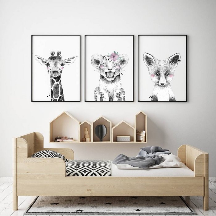 Leeuw Kinderkamerposter bloemetje
