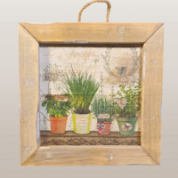 wooden tile old dutch herb pot