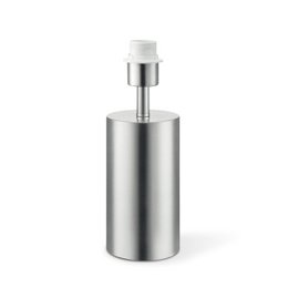 Brushed steel table lamp base with a cylindrical shape and a height of 11/11/32cm. Suitable for use in a variety of home decor settings.