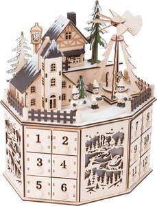 Adventskalender met piramide | Kerstmis | Houten speelgoed