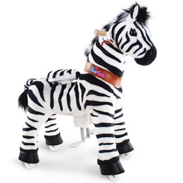 PonyCycle Offizielles Aufsitzspielzeug Modell U Zebra Größe 3 und 4 mit Bremse