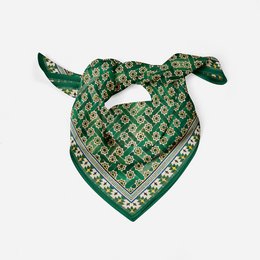 Green Square Scarf Silk