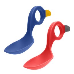 Colorful, ergonomic spoons designed for early eaters. Made of durable plastic in a variety of vibrant colors to encourage self-feeding.