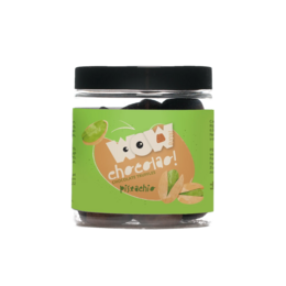  Pistachio chocolate truffles in a 130g gifting jar. Chocolate-coated pistachio-flavored confections in a reusable glass jar.