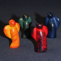 134 Angel swinging colorful - soapstone