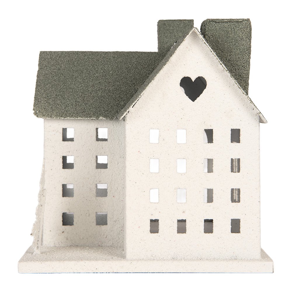 Decoratie Beeld Huis 36x23x32 cm Wit Metaal