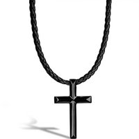 Lederhalskette "Cross"
