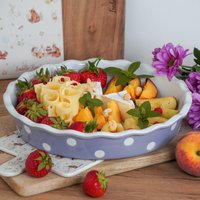 Lilac pie dish with dots Isabelle Rose